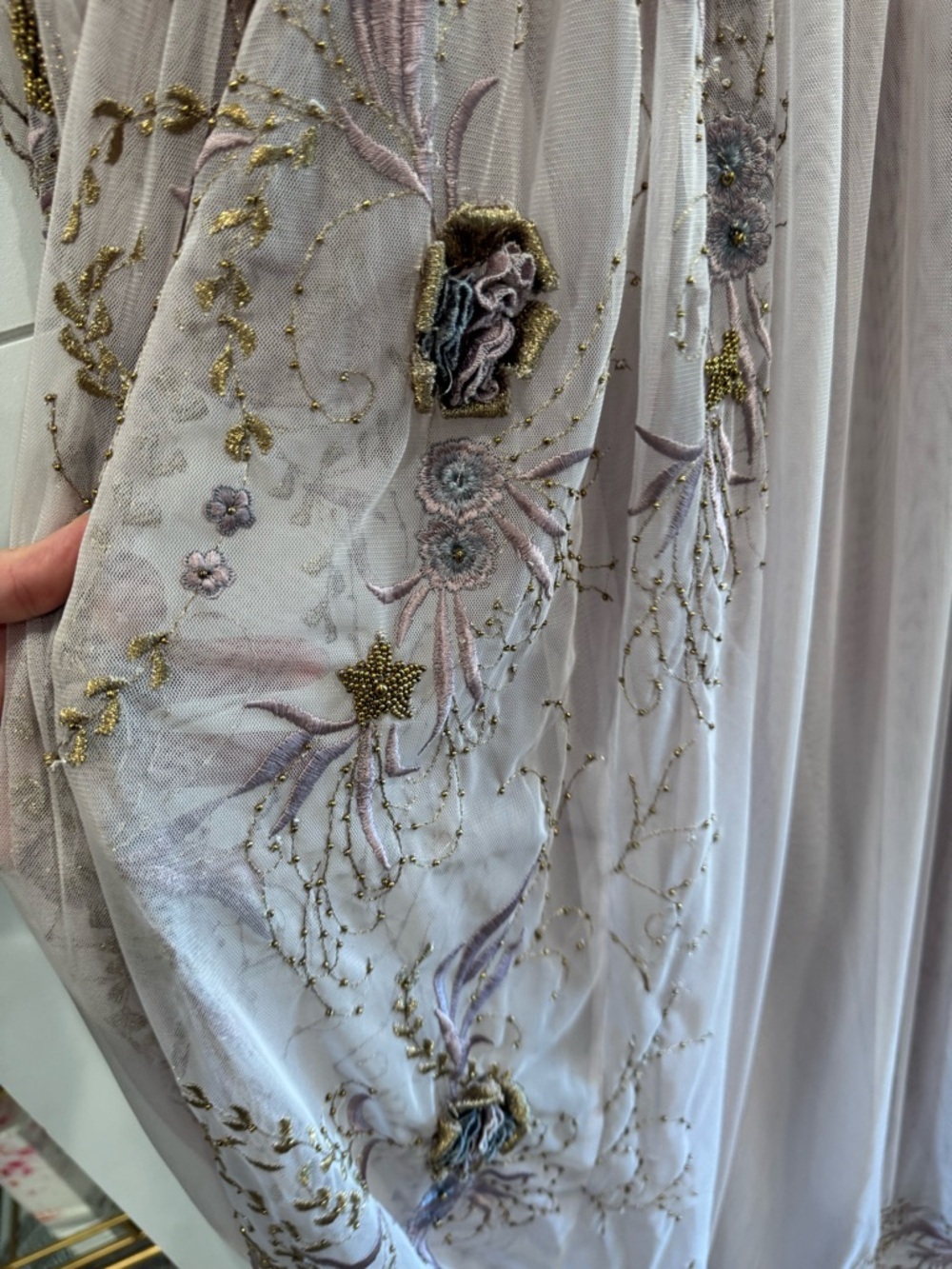 BHLDN Stargazer Purple Valetta Empire-Waist Puff-Sleeve Backless Gown - Picture 8 of 11